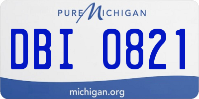 MI license plate DBI0821