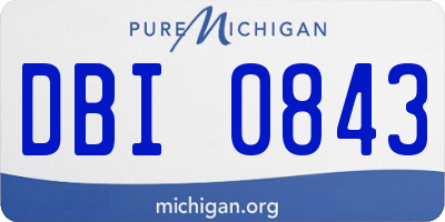 MI license plate DBI0843