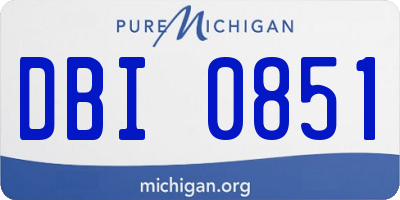 MI license plate DBI0851