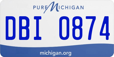 MI license plate DBI0874