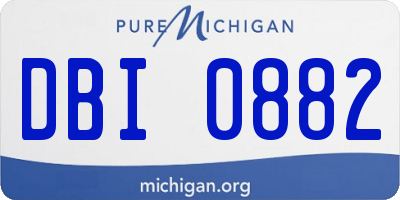 MI license plate DBI0882