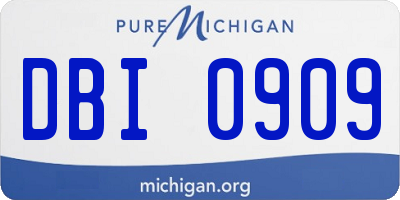MI license plate DBI0909