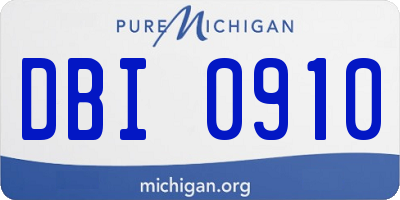 MI license plate DBI0910
