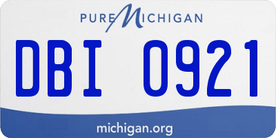 MI license plate DBI0921