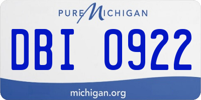 MI license plate DBI0922
