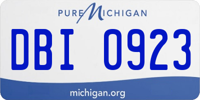MI license plate DBI0923