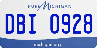 MI license plate DBI0928