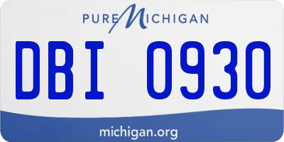 MI license plate DBI0930
