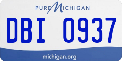 MI license plate DBI0937