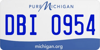 MI license plate DBI0954