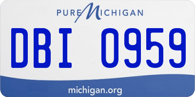 MI license plate DBI0959