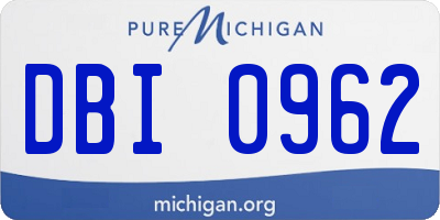 MI license plate DBI0962