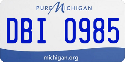 MI license plate DBI0985