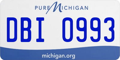 MI license plate DBI0993