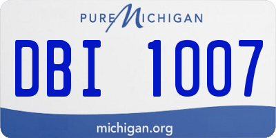 MI license plate DBI1007