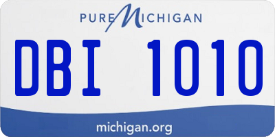 MI license plate DBI1010