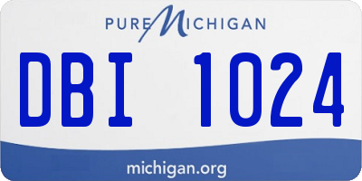 MI license plate DBI1024