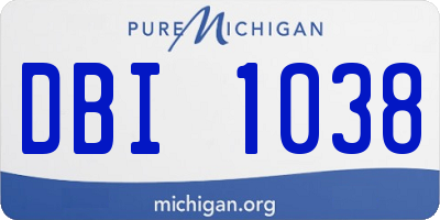 MI license plate DBI1038
