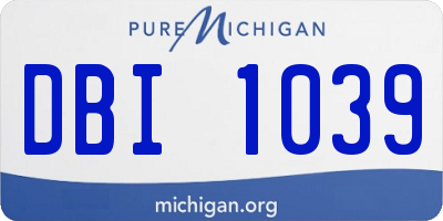 MI license plate DBI1039