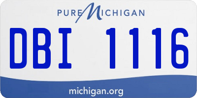 MI license plate DBI1116