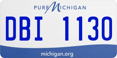 MI license plate DBI1130