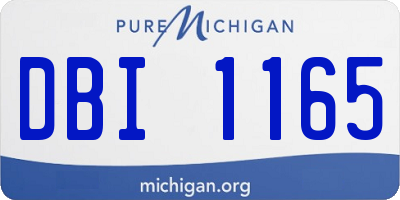 MI license plate DBI1165