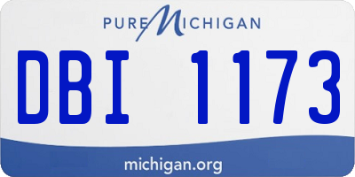 MI license plate DBI1173