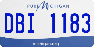MI license plate DBI1183