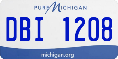 MI license plate DBI1208