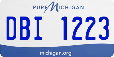 MI license plate DBI1223