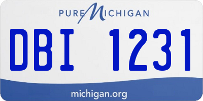 MI license plate DBI1231