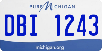 MI license plate DBI1243