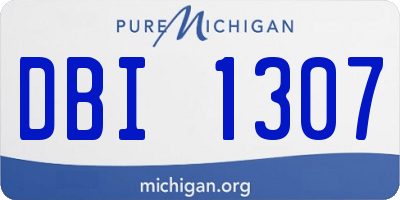 MI license plate DBI1307