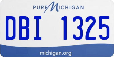 MI license plate DBI1325