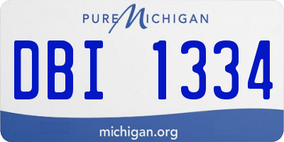 MI license plate DBI1334