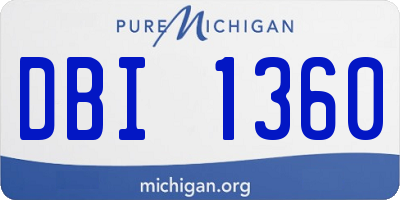 MI license plate DBI1360