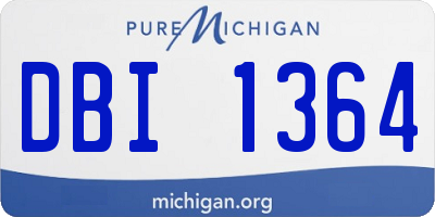 MI license plate DBI1364