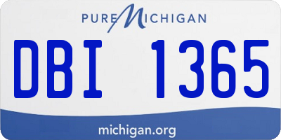 MI license plate DBI1365