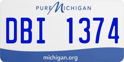 MI license plate DBI1374