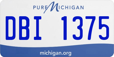 MI license plate DBI1375