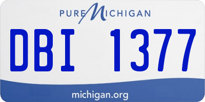 MI license plate DBI1377