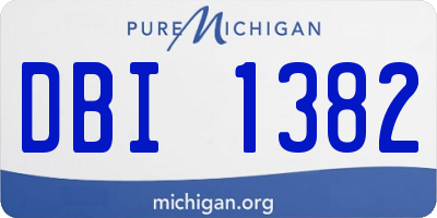 MI license plate DBI1382