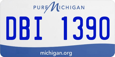 MI license plate DBI1390