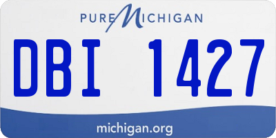 MI license plate DBI1427