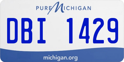 MI license plate DBI1429