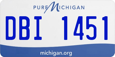 MI license plate DBI1451