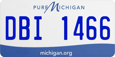 MI license plate DBI1466