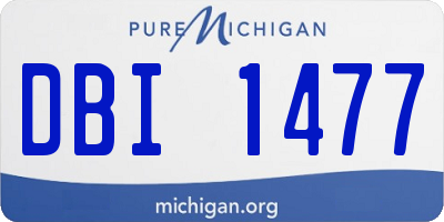 MI license plate DBI1477