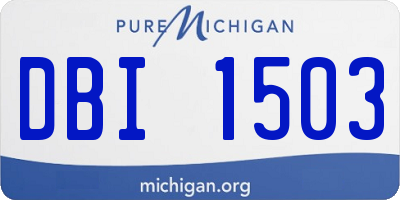 MI license plate DBI1503