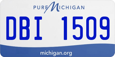 MI license plate DBI1509